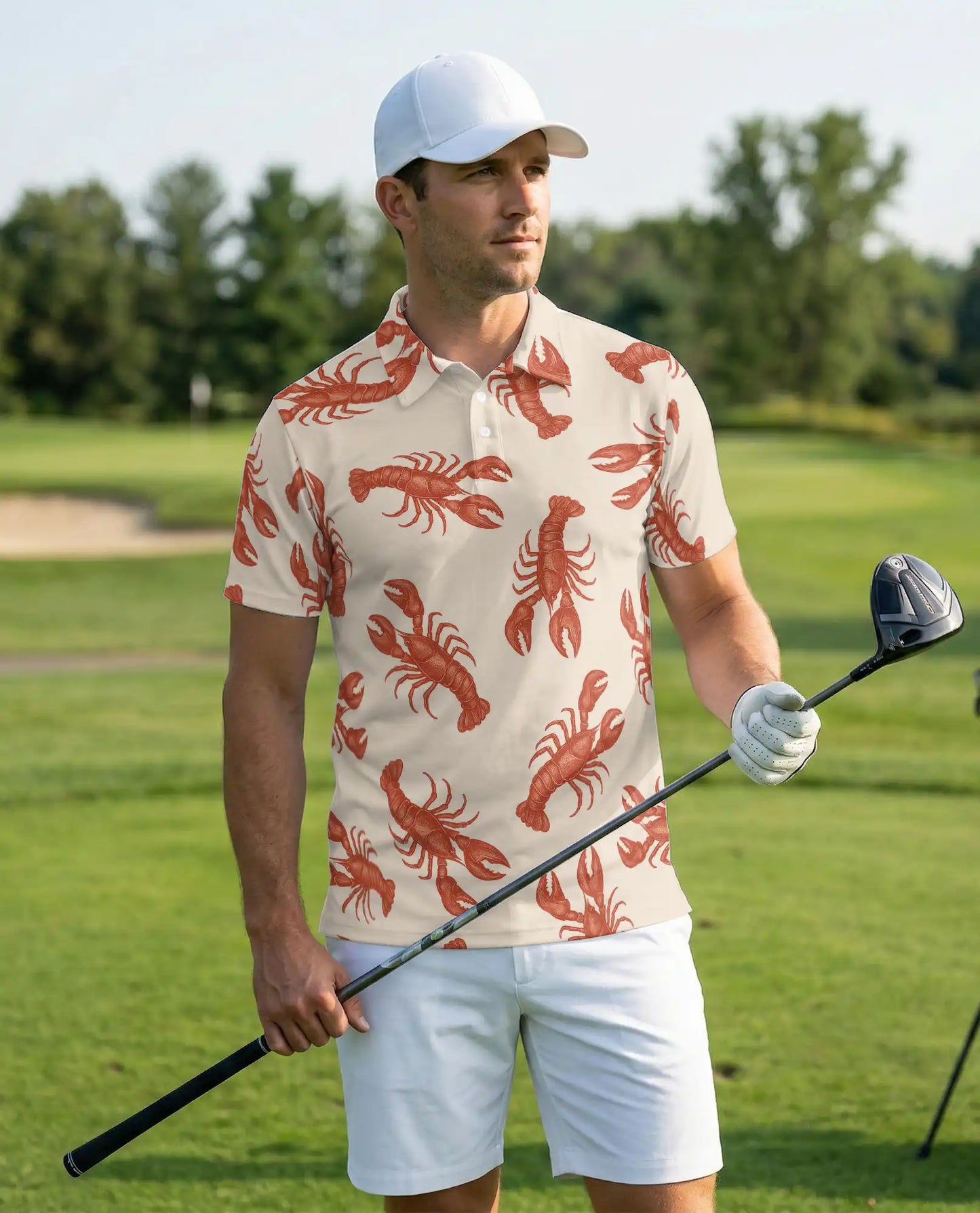 Lobster Beach 3D Polo Shirt for Men – Tropical Summer Style | Netecom