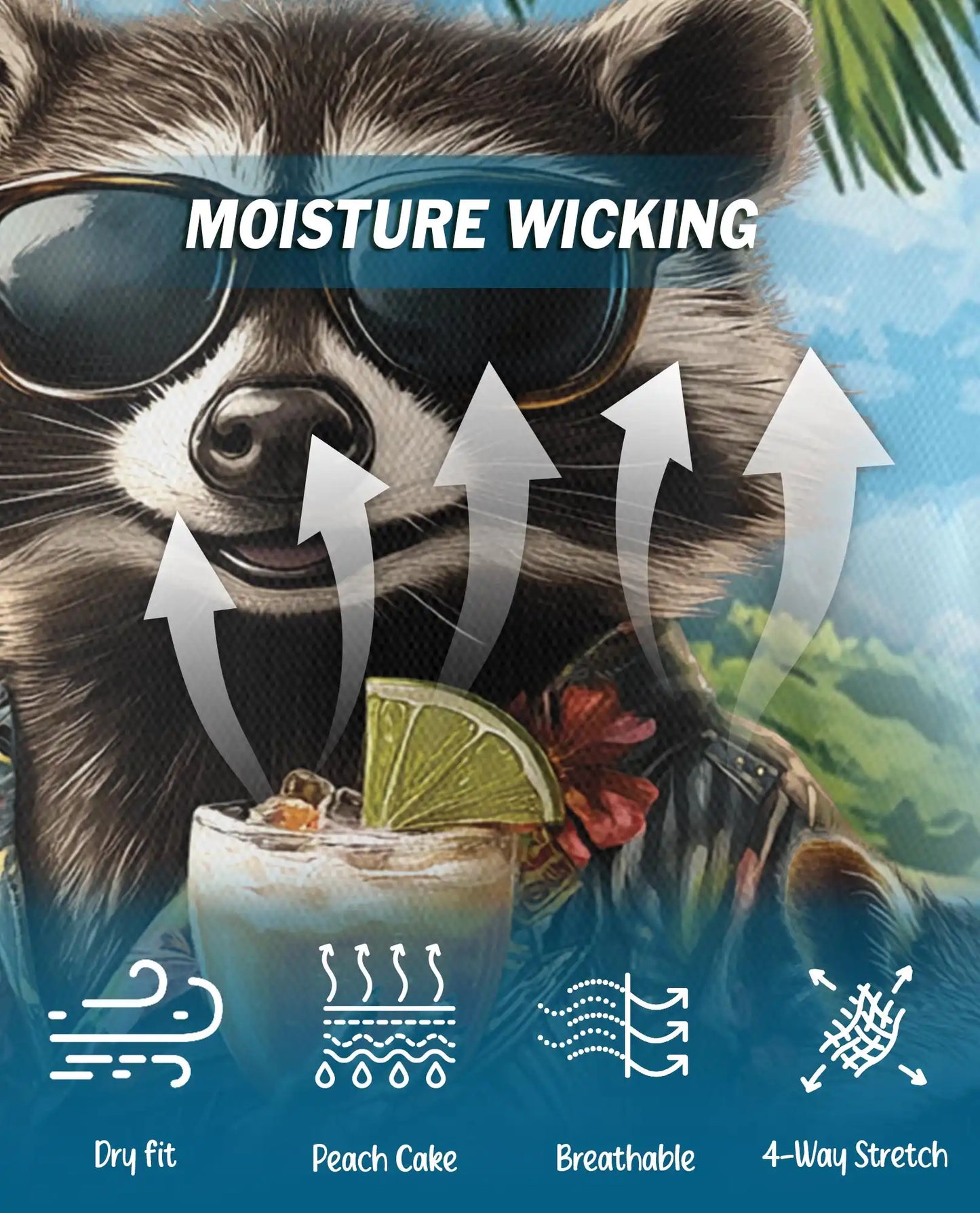 Funny Raccoon Hawaiian Polo Shirt - Tropical Vacation Style | Netecom
