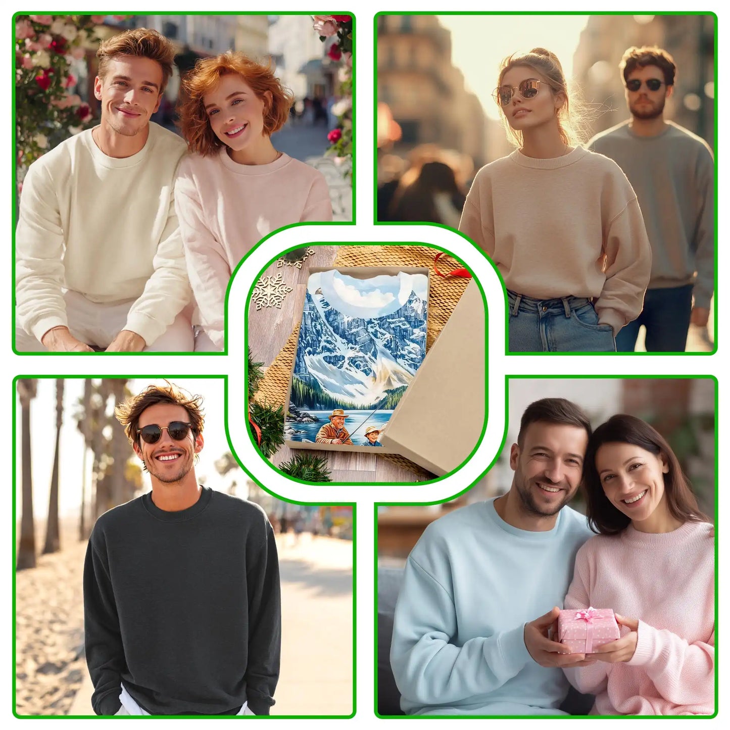 Rowing Boat Fishing Sweatshirt, 3D All Over Print Fishing Adventure Crewneck Pullover for Men Women, Angler Gift - Netecom