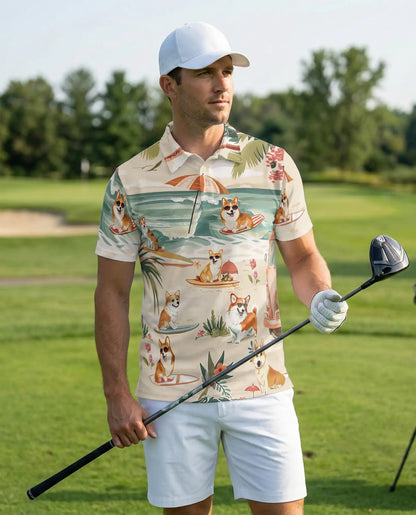 Corgi Hawaiian Polo Shirt | Netecom