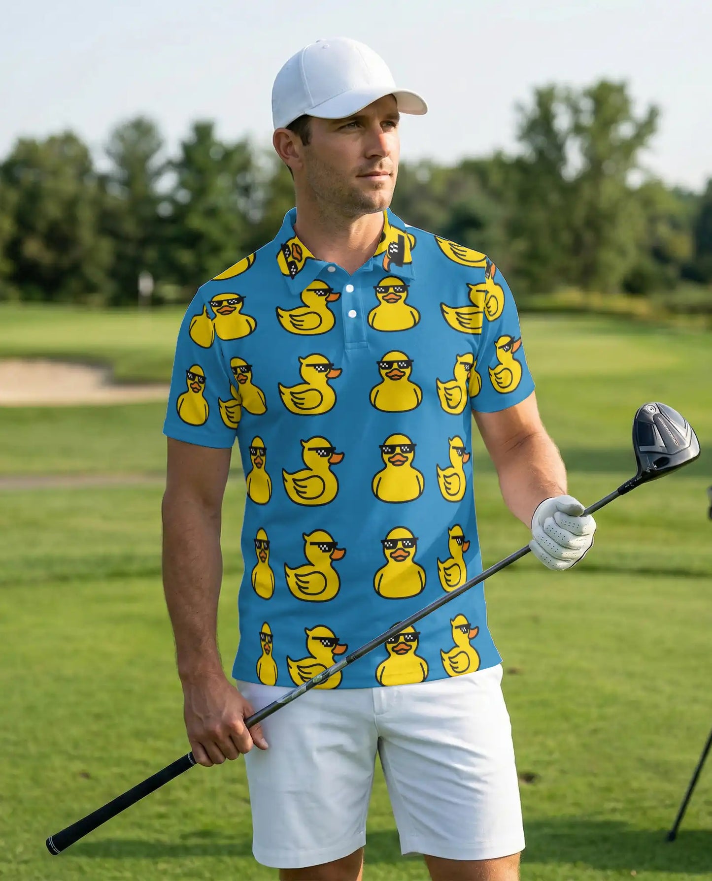 Cool Duck Polo Shirt – Funny Sunglasses Print | Netecom