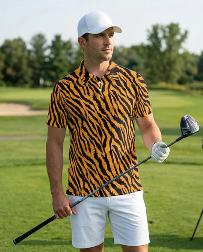 Tiger Stripe Polo Shirt – Wild Animal Print | Netecom