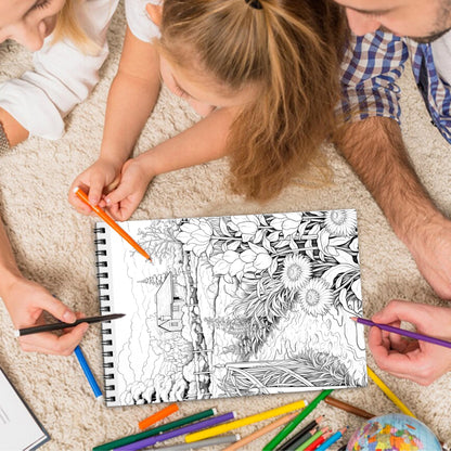 Country Garden Spiral Bound Coloring Book, Idyllic Country Gardens for a Calming and Floral Artistic Retreat, Perfect for Garden Enthusiasts and Nature Fans