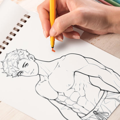 Gay Person In Gym Spiral Bound Coloring Book, Unleash Your Creativity in a Gym Setting with 30 Empowering Pages of LGBTQ+ Gym Scenes.