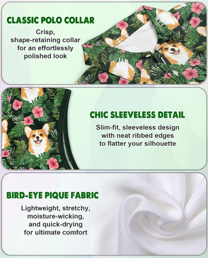 Corgi Love Flower Beach Shirt for Women | Netecom
