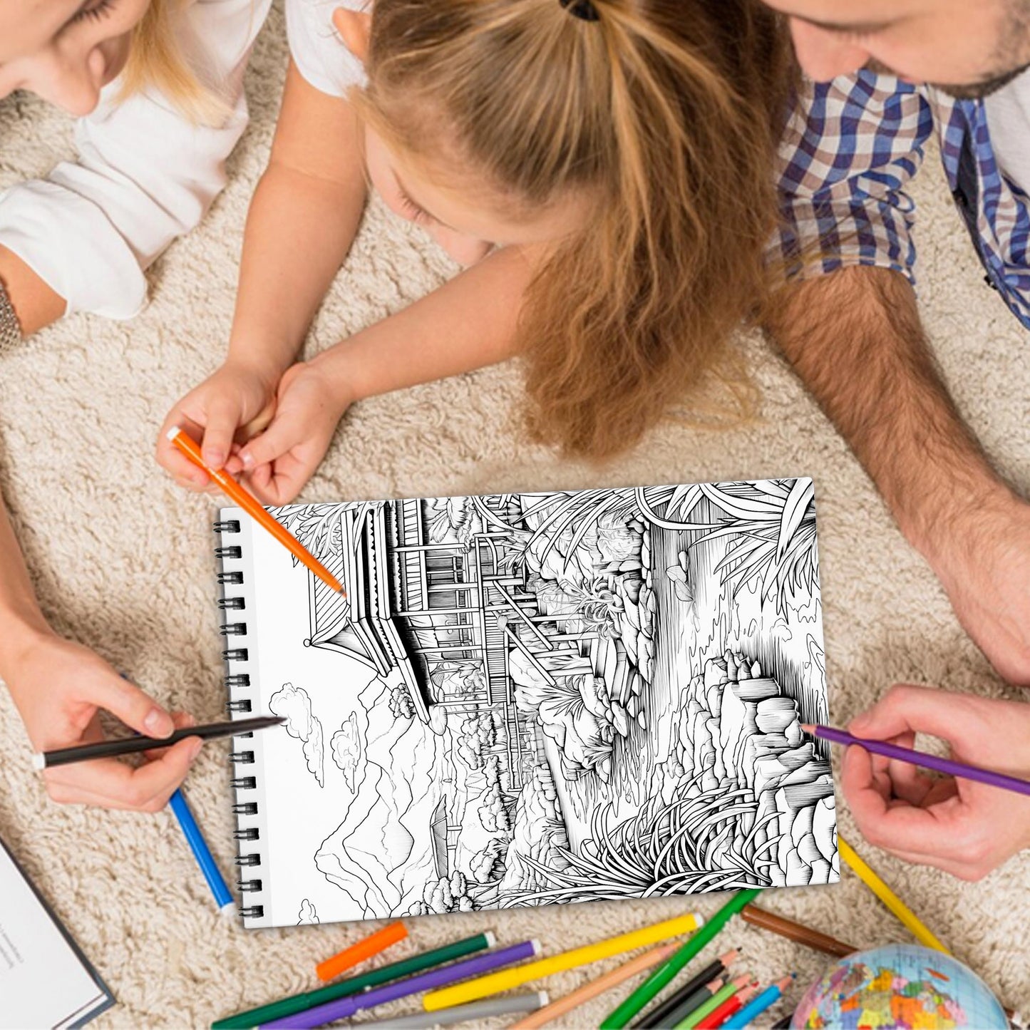 Four Seasons Spiral Bound Coloring Book, Seasonal Landscapes to Celebrate the Beauty of Nature, Great for Those Enjoying the Changes of the Year