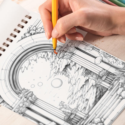 Surreal Dimensions Unveiled Spiral Bound Coloring Book, Explore 30 Coloring Pages of Surreal Dimensions Unveiled for Creative Souls to Ignite Imagination.