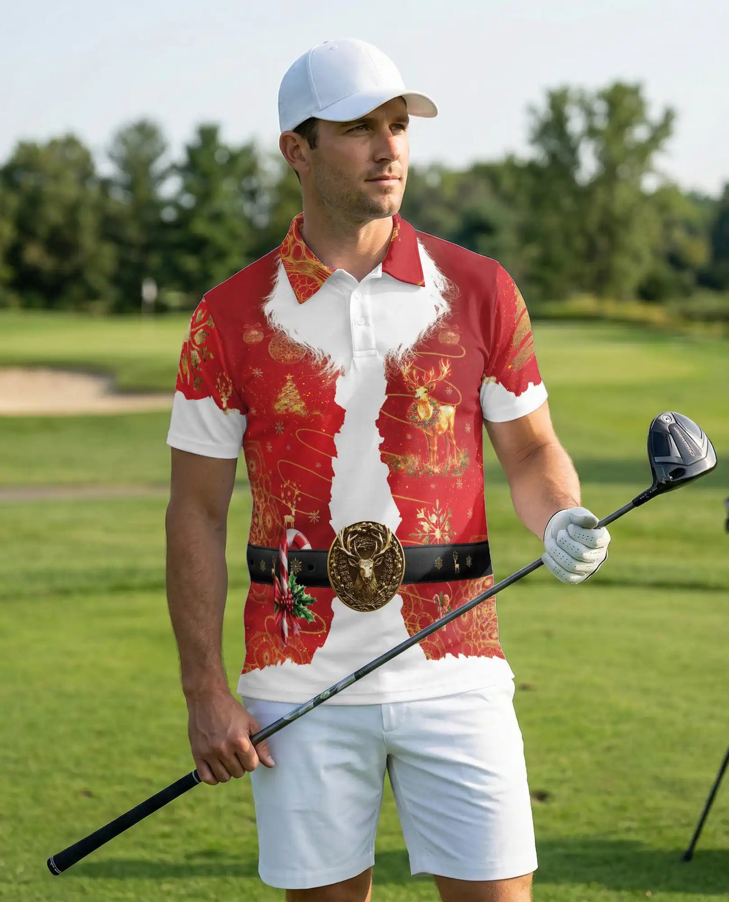 Santa Claus Christmas Polo Shirt for Men | Netecom
