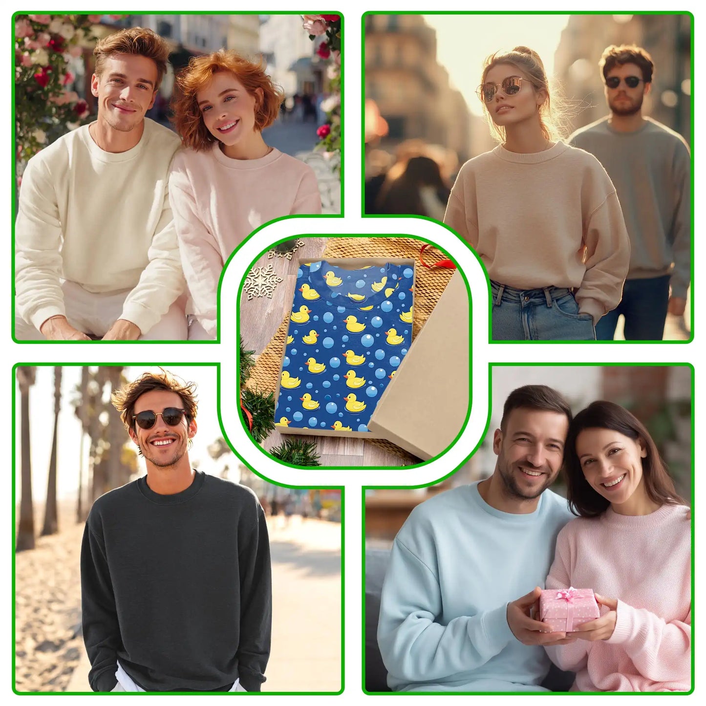 Ducks and Bubbles Sweatshirt, 3D All Over Print Cute Duck Water Crewneck Pullover for Men Women, Duck Lover Gift - Netecom