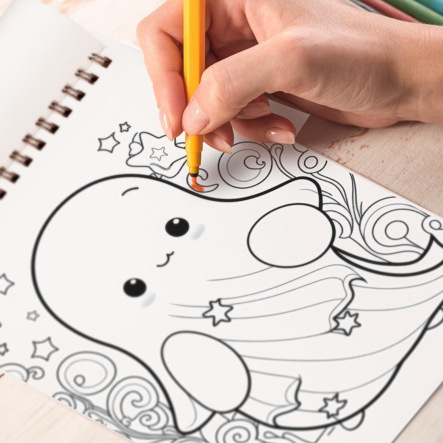 Cute Ghost Spiral Bound Coloring Book, Embrace the Adorable with 30 Coloring Pages, Depicting Cute Ghosts in Whimsical Scenes