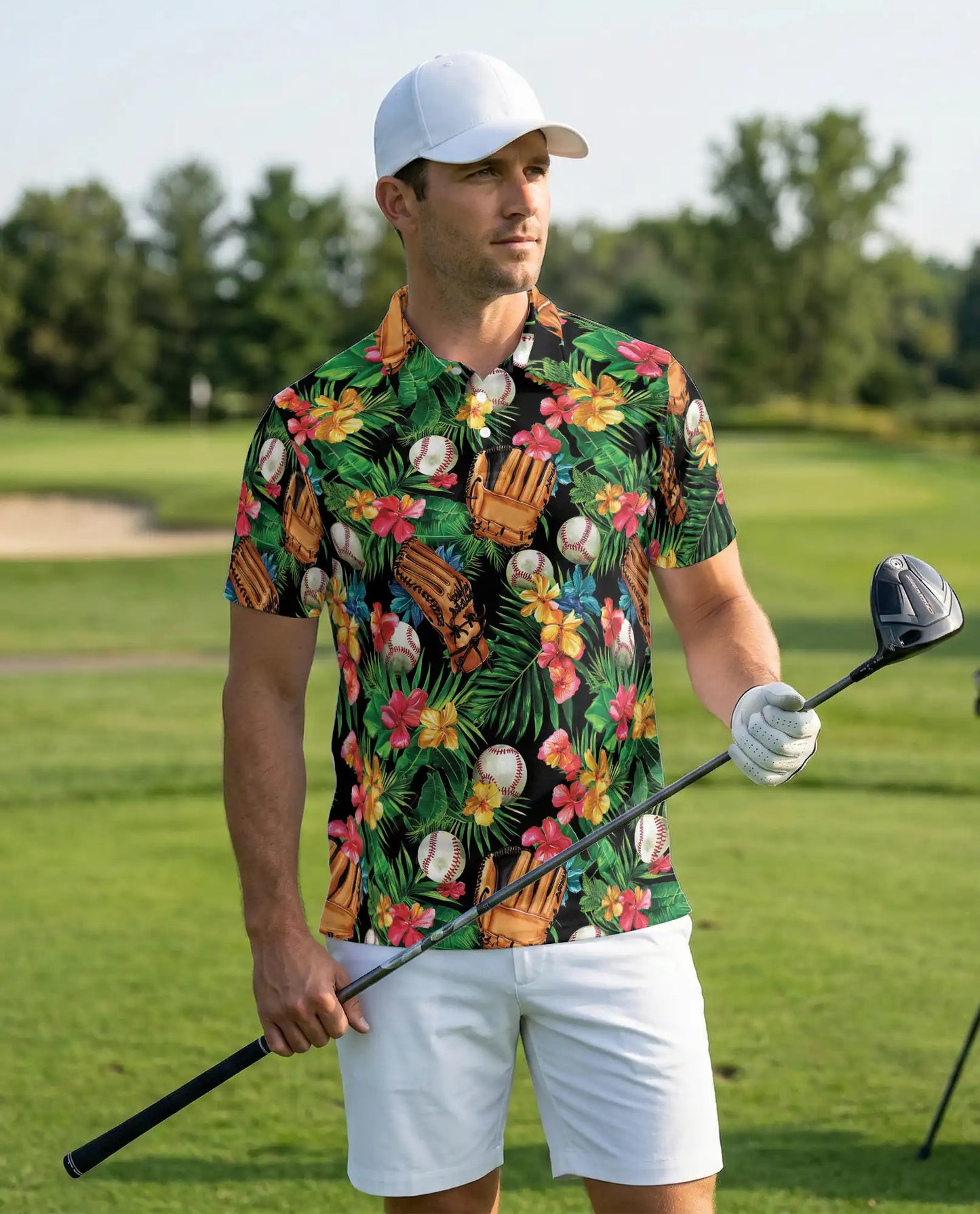 Baseball Hawaiian Polo Shirt – Floral Summer Style | Netecom