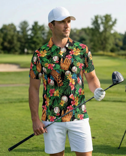 Baseball Hawaiian Polo Shirt – Floral Summer Style | Netecom