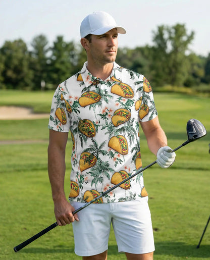 Funny Taco Tropical 3D Polo Shirt for Men – Hawaiian Food Lover Style | Netecom