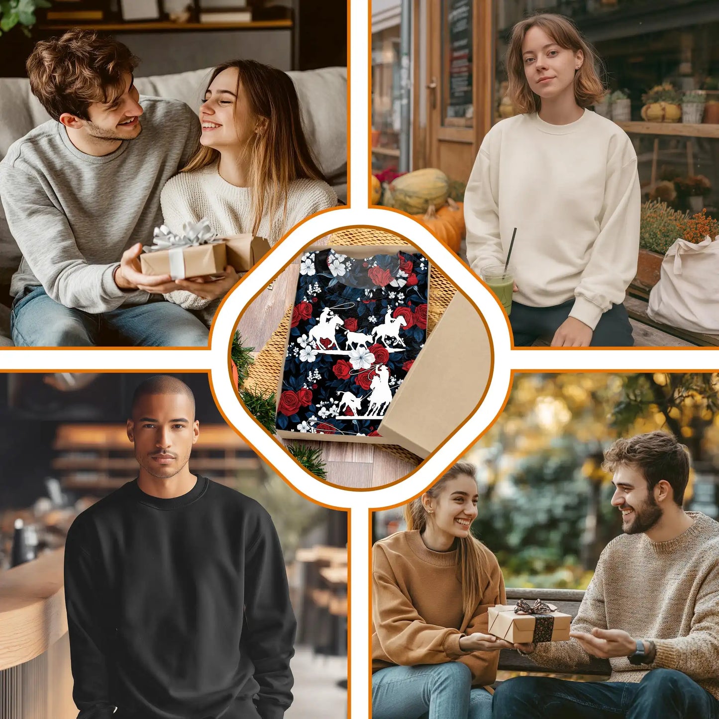 Horse Racing Flowers Rose Red Sweatshirt, 3D All Over Print Equestrian Floral Crewneck Pullover for Men Women, Horse Racing Lover Gift - Netecom