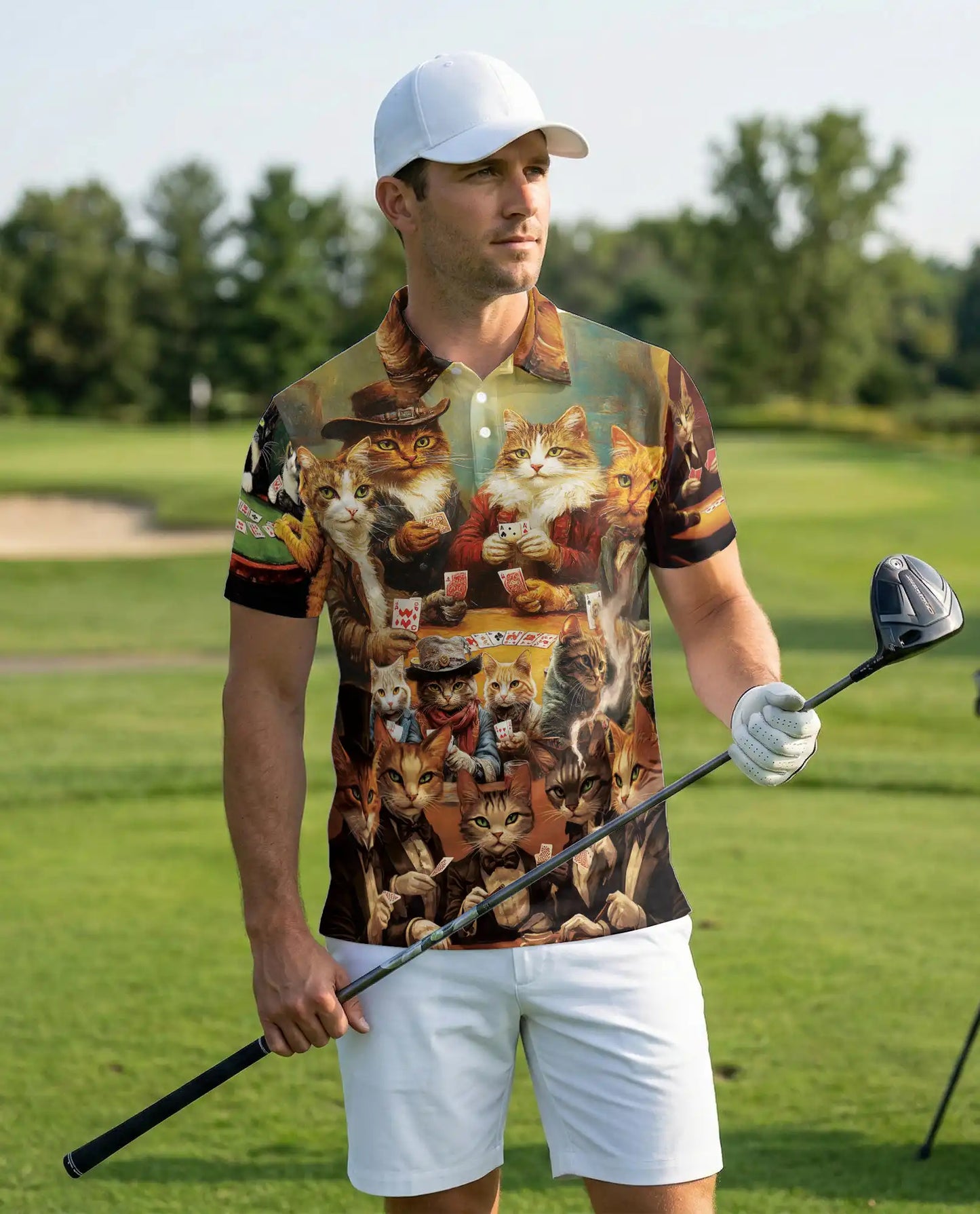 Cowboy Cat Polo Shirt – Playing Cards Western Print | Netecom