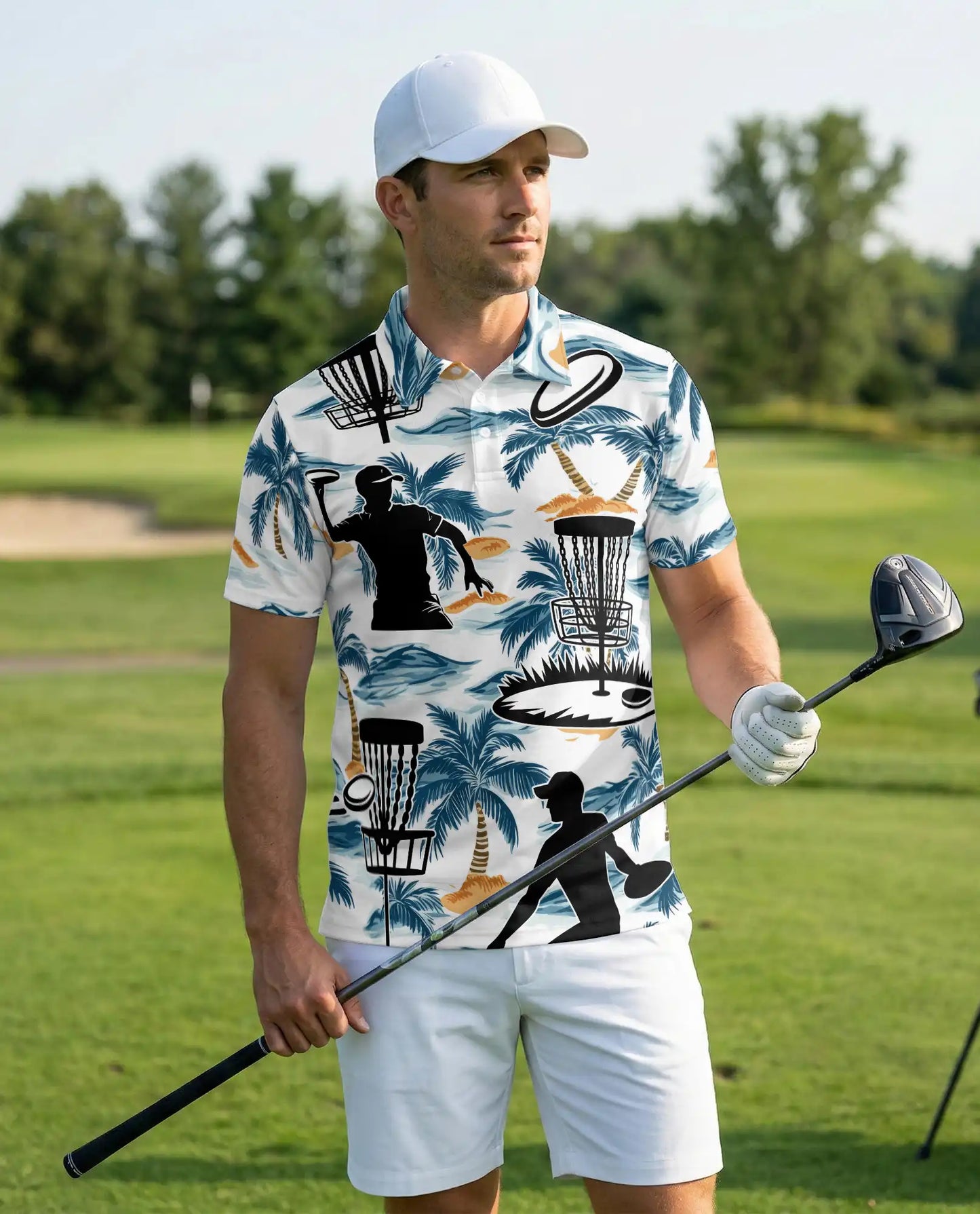 Disc Golf Tropical 3D Polo Shirt for Men – Island Sports Beach Style | Netecom