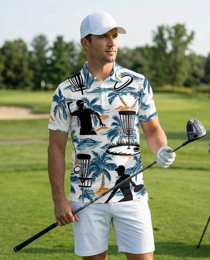 Disc Golf Tropical 3D Polo Shirt for Men – Island Sports Beach Style | Netecom
