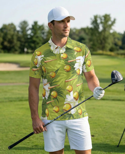 Baseball Hawaiian Polo Shirt – Tropical Sport Style | Netecom
