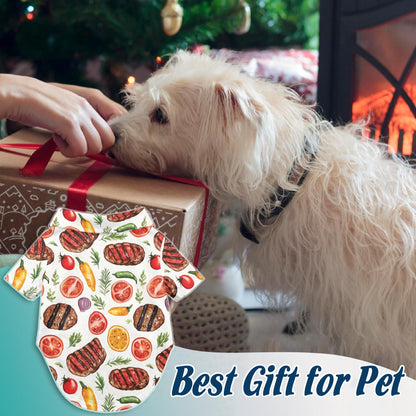 Netecom Matching BBQ Hawaiian Shirt for Dog and Owner, Aloha Summer Shirt, Barbecue Grill Print Outfit for Pet and Human, Beach Vacation Casual Wear