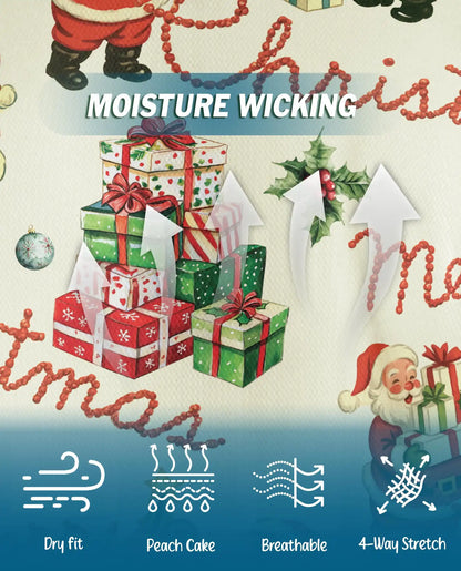 Vintage Merry Christmas 3D Polo Shirt for Men – Retro Santa Holiday Style | Netecom
