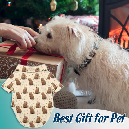 Netecom Matching Capybara Hawaiian Shirt for Dog and Owner, Aloha Summer Shirt, Capybara Print Button Down Outfit for Pet and Human, Beach Vacation Casual Wear