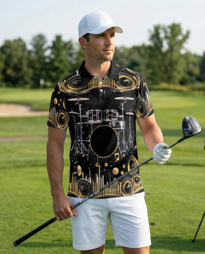 Drummer Music Lover Speaker Sound System Polo Shirt | Netecom