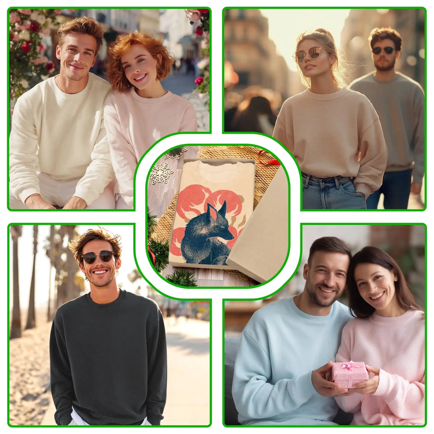 Japanese Fox Sweatshirt, 3D All Over Print Japanese Art Kitsune Crewneck Pullover for Men Women, Fox Lover Gift - Netecom