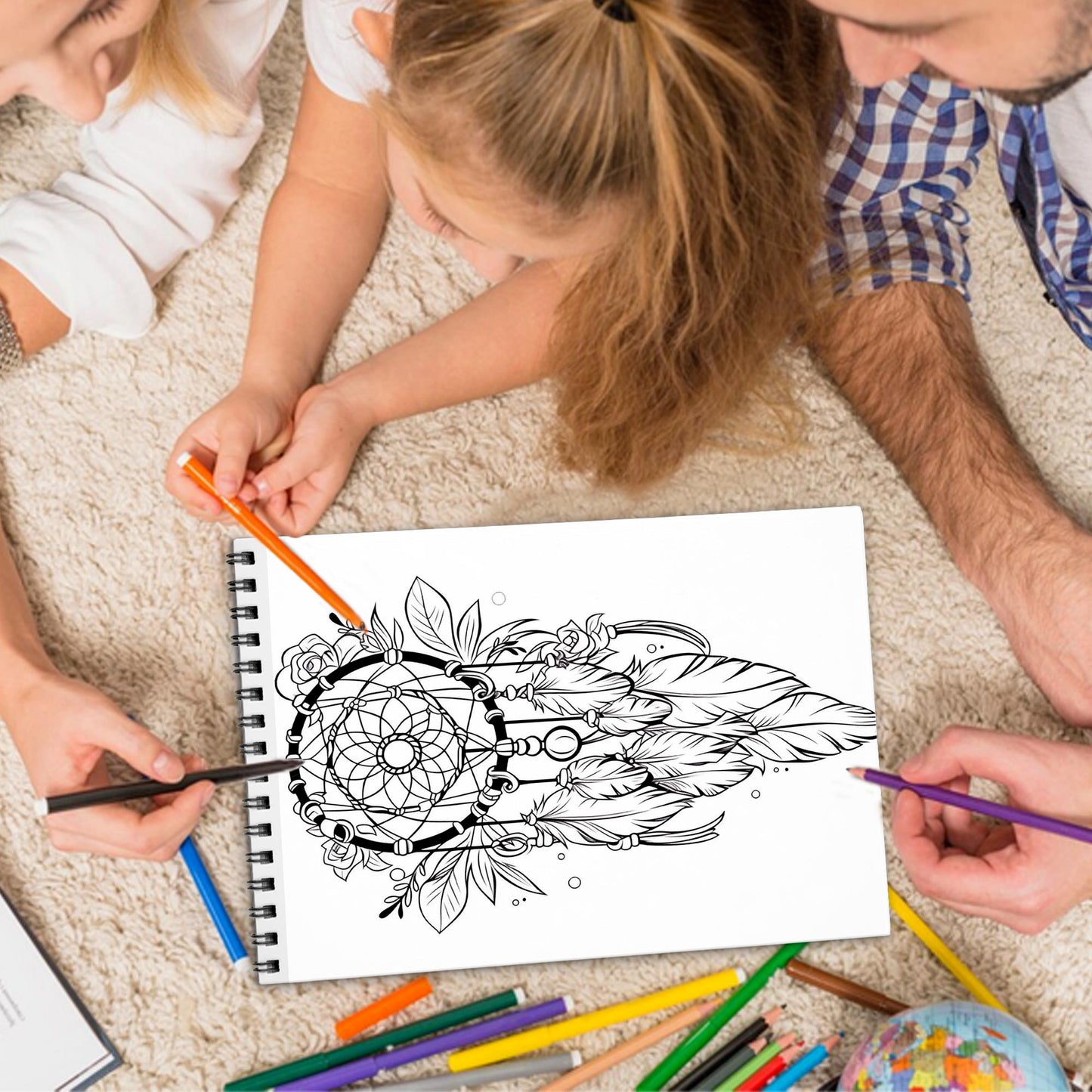 Dream Catchers Spiral Bound Coloring Book, Beautiful Dream Catchers for a Peaceful and Spiritual Coloring Journey, Ideal for Relaxation and Inspiration