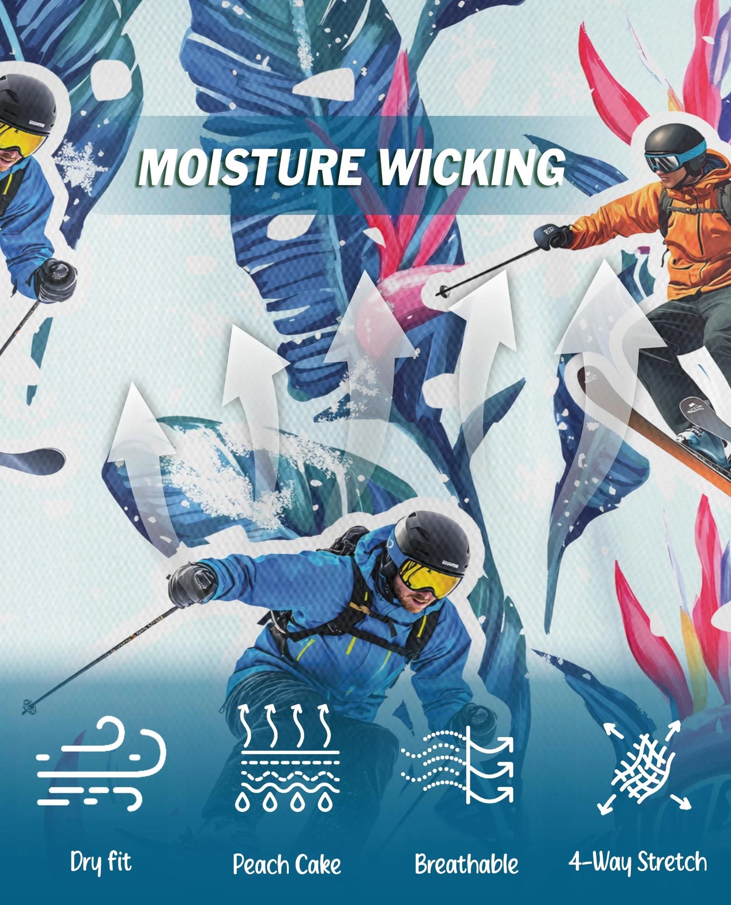 Tropical Skiing Polo Shirt for Men – Winter Adventure Pattern | Netecom