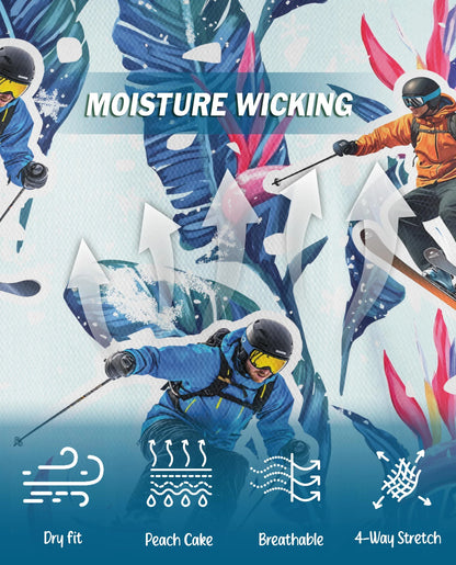 Tropical Skiing Polo Shirt for Men – Winter Adventure Pattern | Netecom