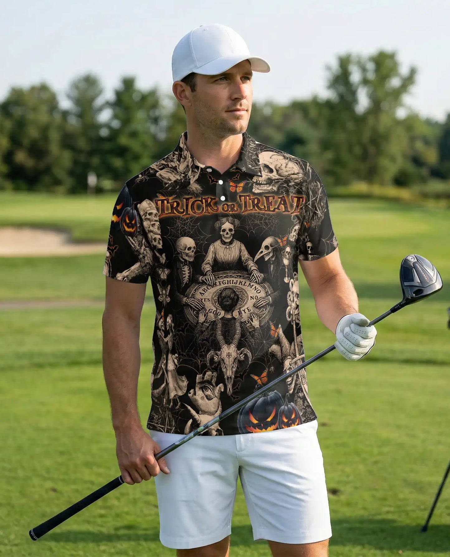 Halloween Skull Polo Shirt – Trick or Treat Style | Netecom