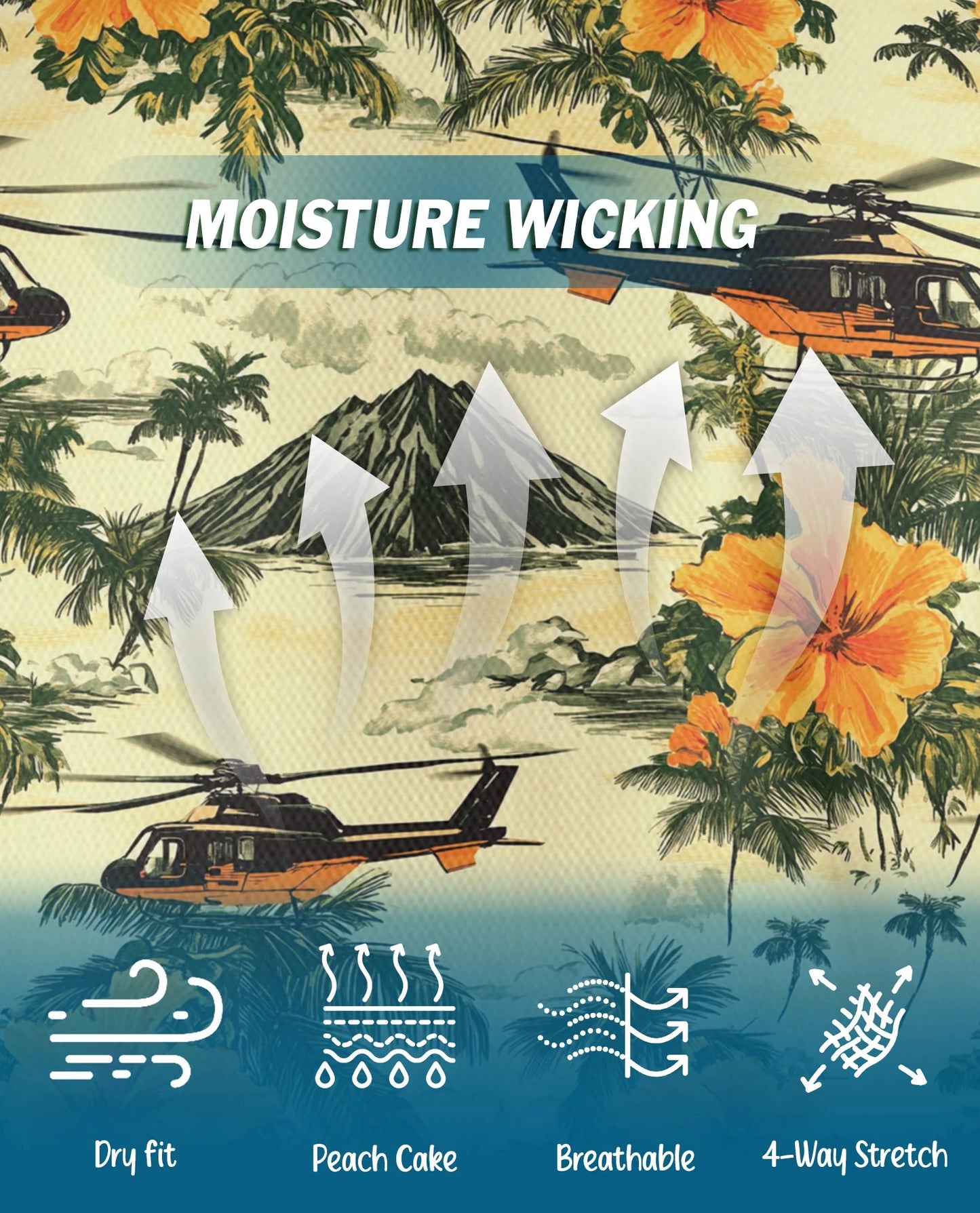 Helicopter Tropical Polo Shirt for Men – Island Aviation Style | Netecom