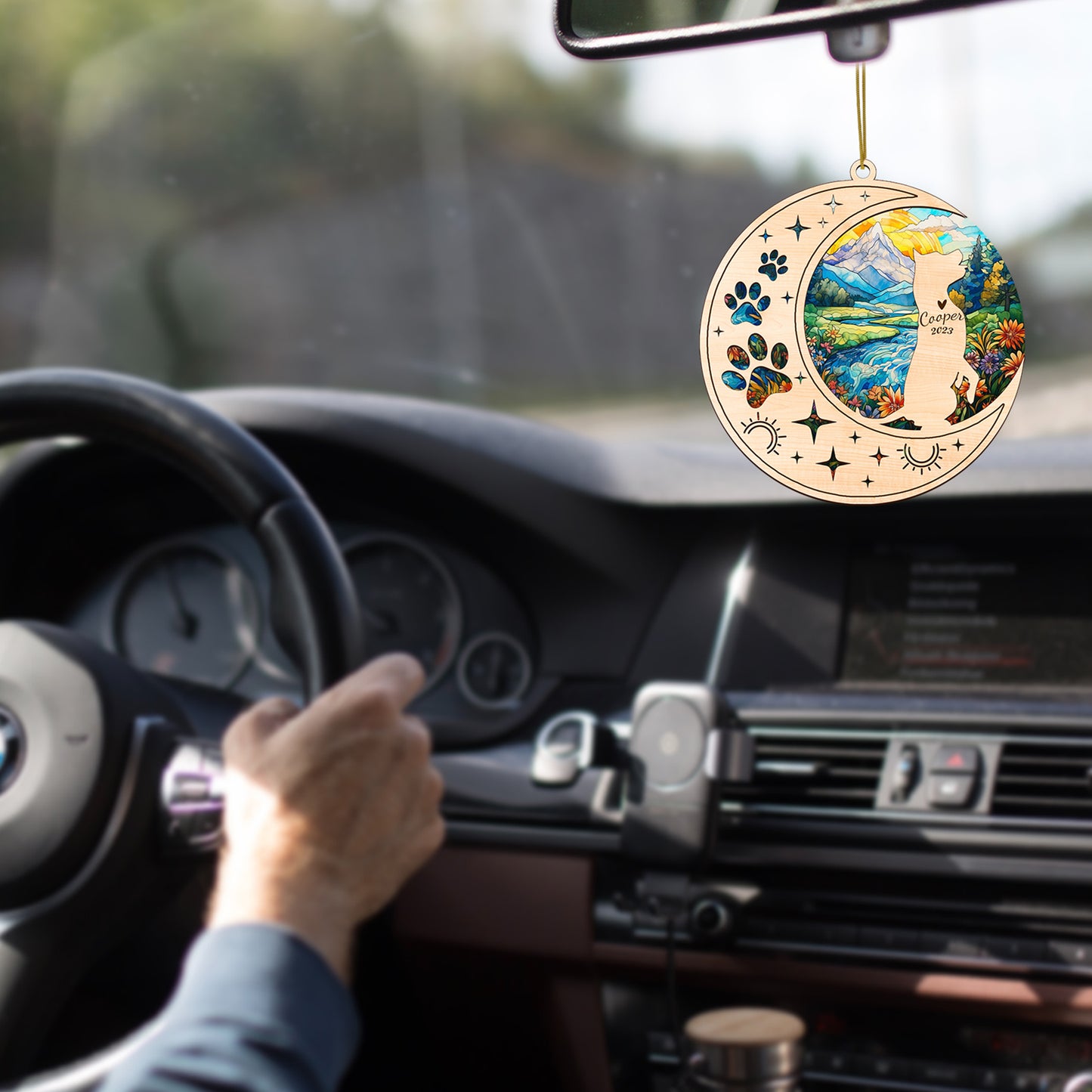 Netecom American Staffordshire Terrier Dog Memorial Suncatcher Personalized Dog Christmas Ornament, Bereavement Gifts for Loss of Pet, Dog Death Sympathy Gift Pet Loss Sun Catchers, Dog Grief Gift