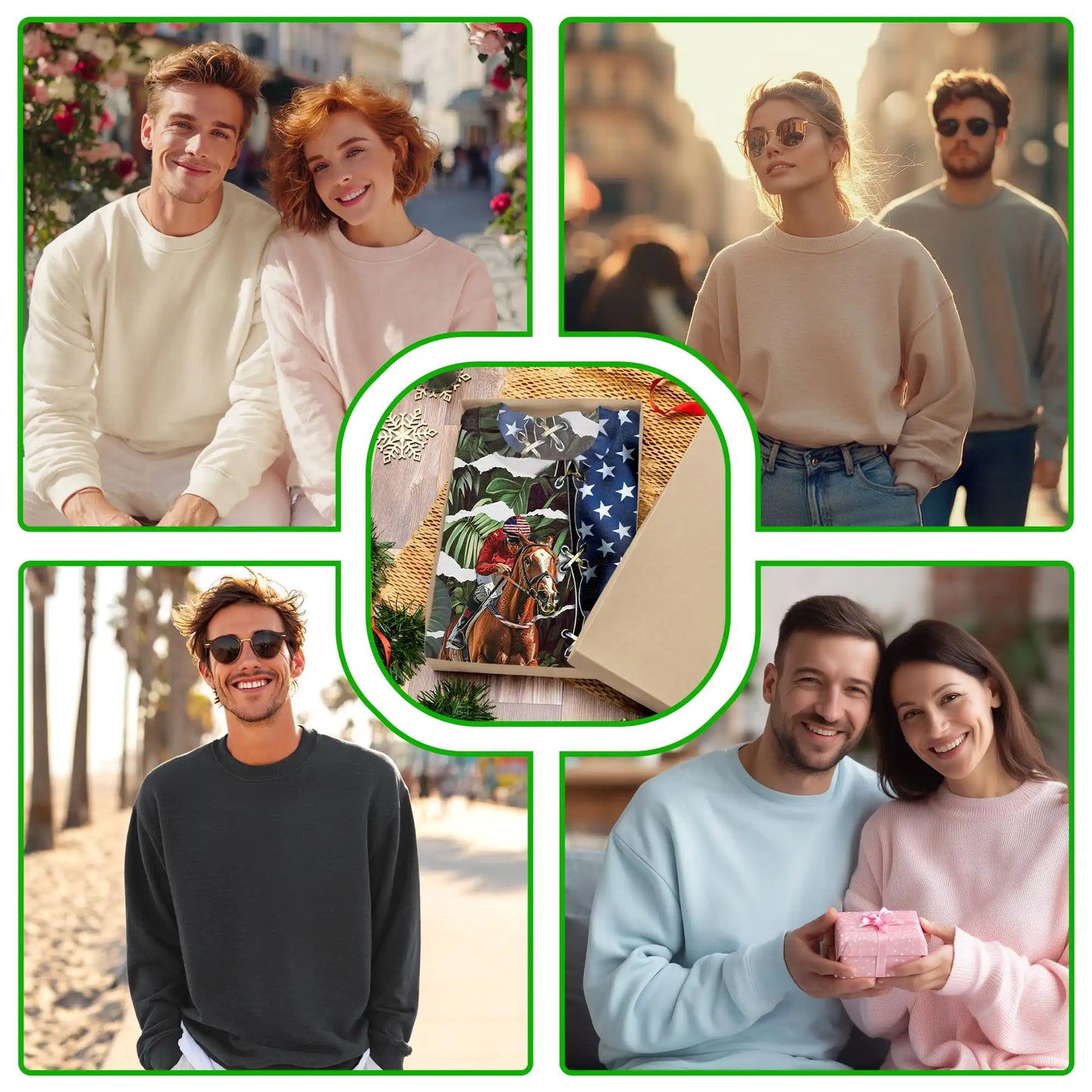 Horse Racing Tropical Leaves Sweatshirt, 3D All Over Print Equestrian Tropical Crewneck Pullover for Men Women, Horse Racing Lover Gift - Netecom