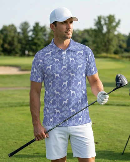 Dog Pattern Polo Shirt – Classic Blue Style | Netecom