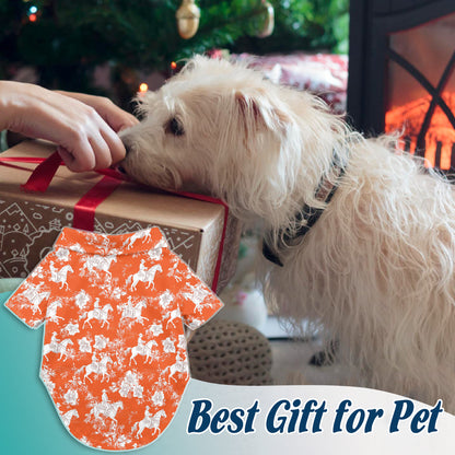 Netecom Matching Hawaiian Shirt for Dog and Owner, Orange Aloha Summer Shirt, Button Down Hawaiian Outfit for Pet and Human, Beach Vacation Casual Wear