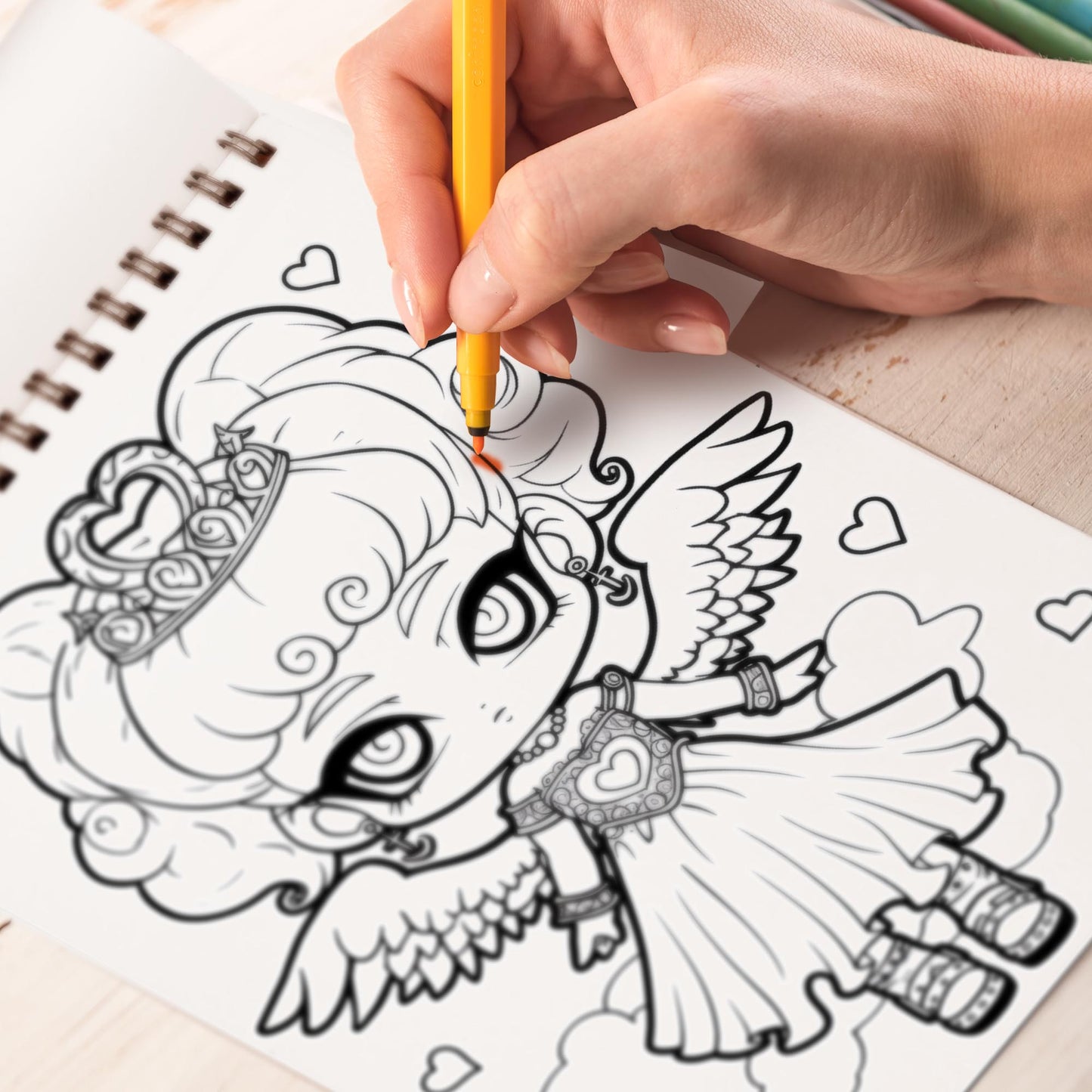 Evil Cupid Spiral Bound Coloring Book, Unleash your creativity with Evil Cupid's designs Coloring pages