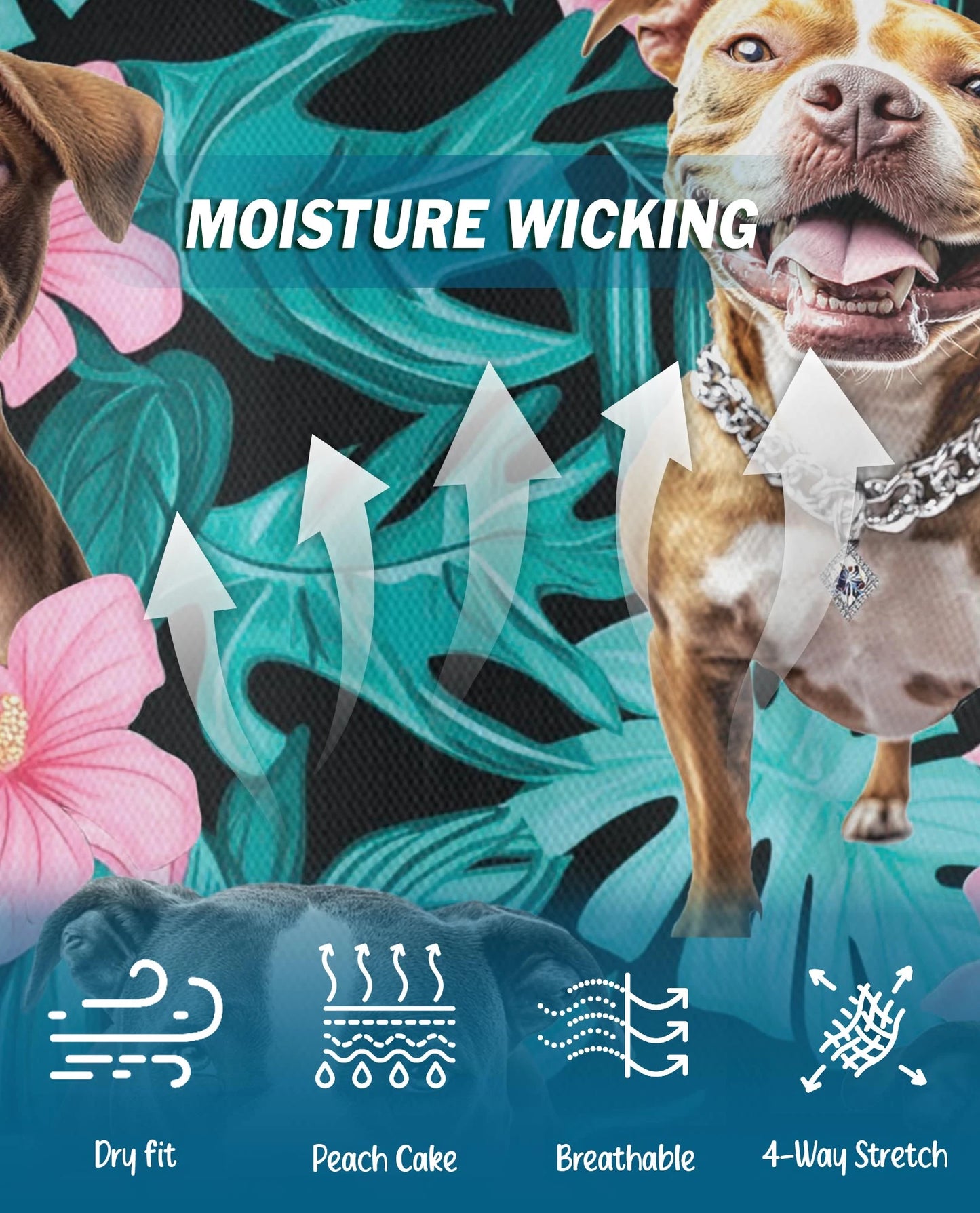 Pitbull Hibiscus Tropical Polo Shirt for Men – Dog Island Style | Netecom