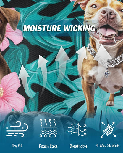 Pitbull Hibiscus Tropical Polo Shirt for Men – Dog Island Style | Netecom