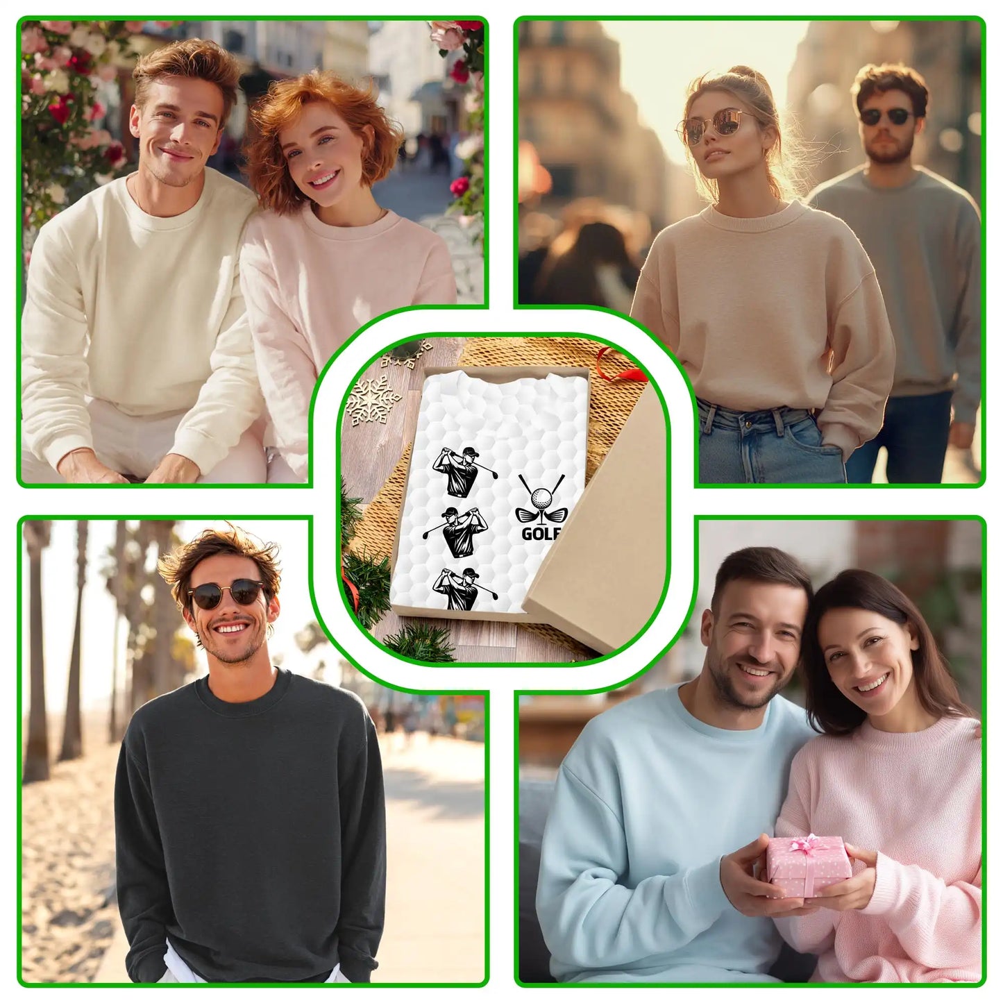 White Golf Ball Sweatshirt, 3D All Over Print Golf Sports Crewneck Pullover for Men Women, Golfer Gift - Netecom