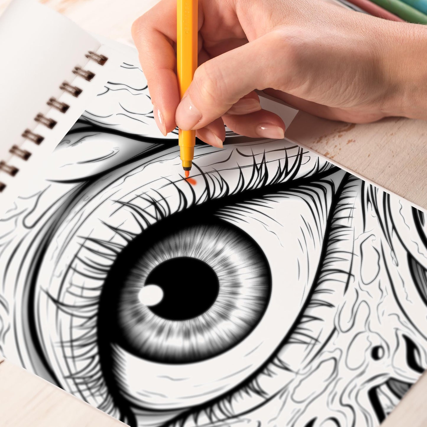 Monster Eyes Spiral Bound Coloring Book, Dive into the Monster Eyes Coloring Book with 30 Captivating and Spooky Illustrations