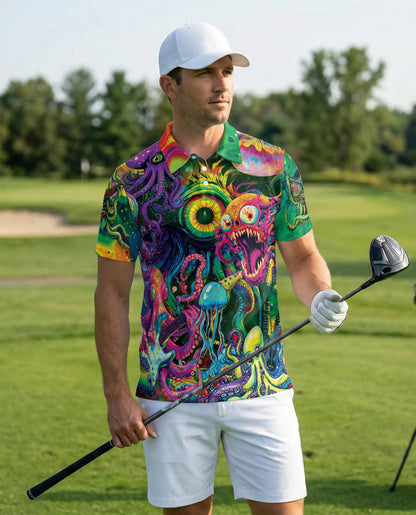 Psychedelic Sea Monster Polo Shirt | Netecom