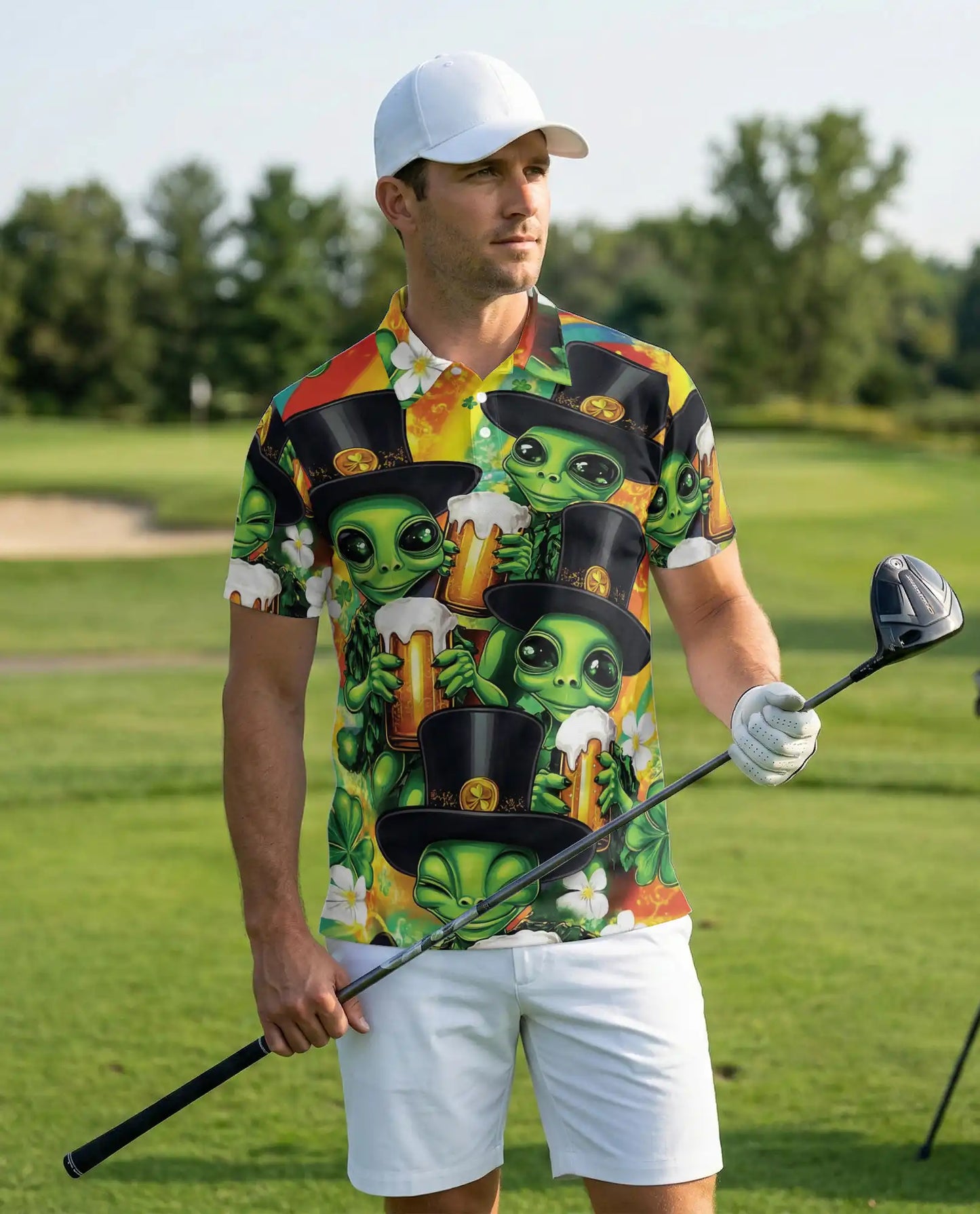 Alien St Patrick’s Polo Shirt – Funny Beer | Netecom