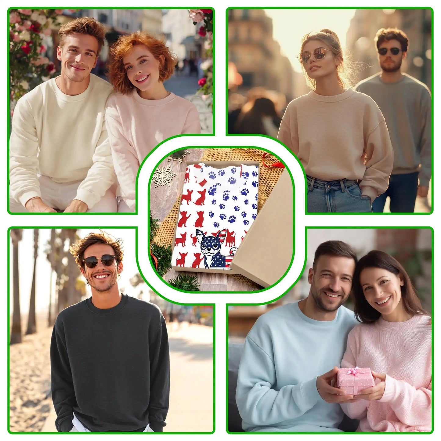 American Chihuahua Sweatshirt, 3D All Over Print Patriotic Dog Crewneck Pullover for Men Women, Chihuahua Lover Gift - Netecom