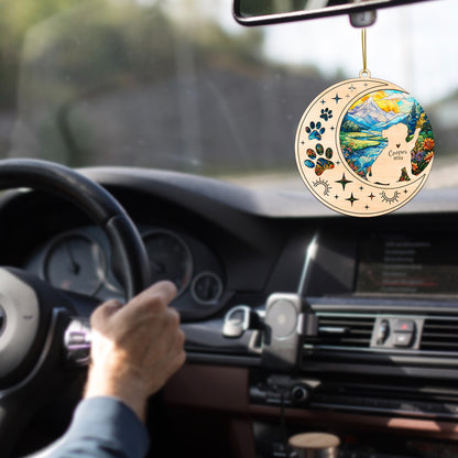 Netecom Pug Dog Memorial Suncatcher, Personalized Pug Christmas Ornament with Name Date, Bereavement Gifts for Loss of Pet, Dog Death Sympathy Gift Pet Loss Sun Catchers, Dog Grief Gift