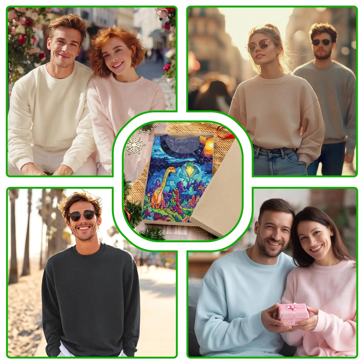 Colorful Dinosaur Sweatshirt, 3D All Over Print Prehistoric Dinosaur Crewneck Pullover for Men Women, Dinosaur Lover Gift - Netecom