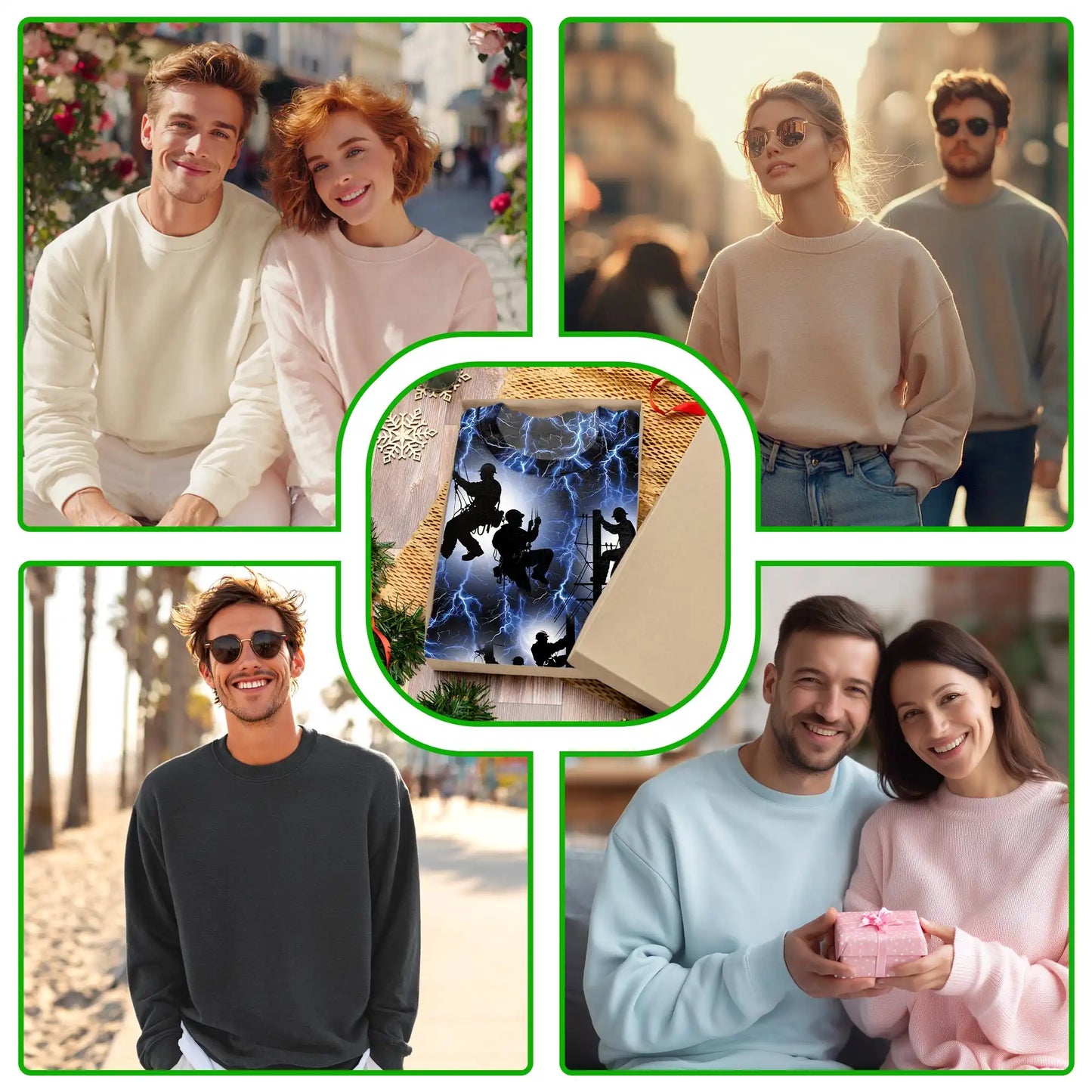 Electric Lineman Sweatshirt, 3D All Over Print Lightning Power Crewneck Pullover for Men Women, Lineman Gift - Netecom