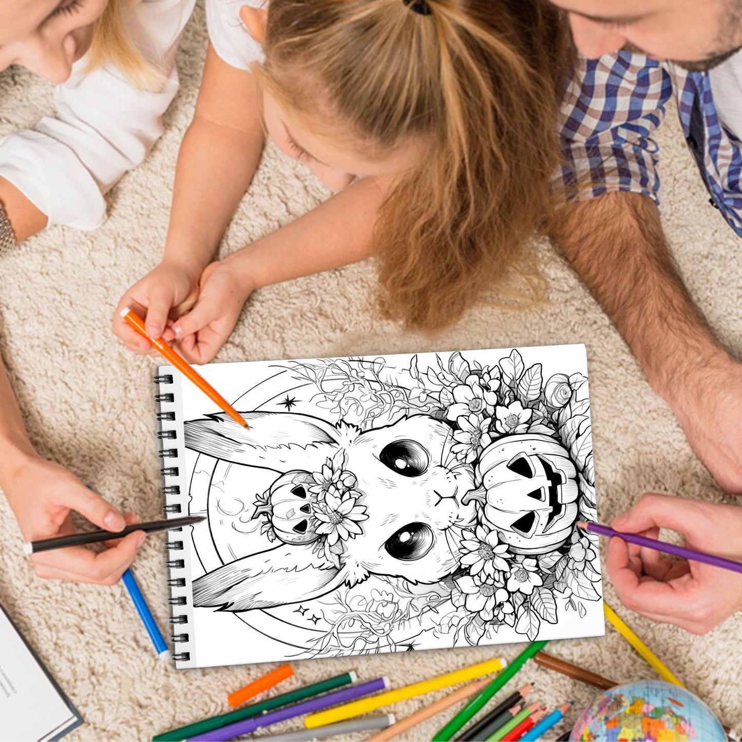 Cute and Spooky Spiral Bound Coloring Book, Adorably Spooky Scenes for Halloween Fun, Ideal for Fans of Cute and Creepy Themes