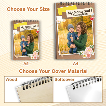 Custom Photo Coloring Book for Grandma & Grandpa, Personalized Memory Gift