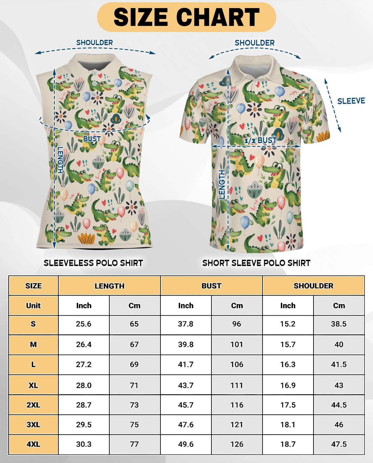 Alligator Pattern Sleeveless Polo Shirt for Women | Netecom